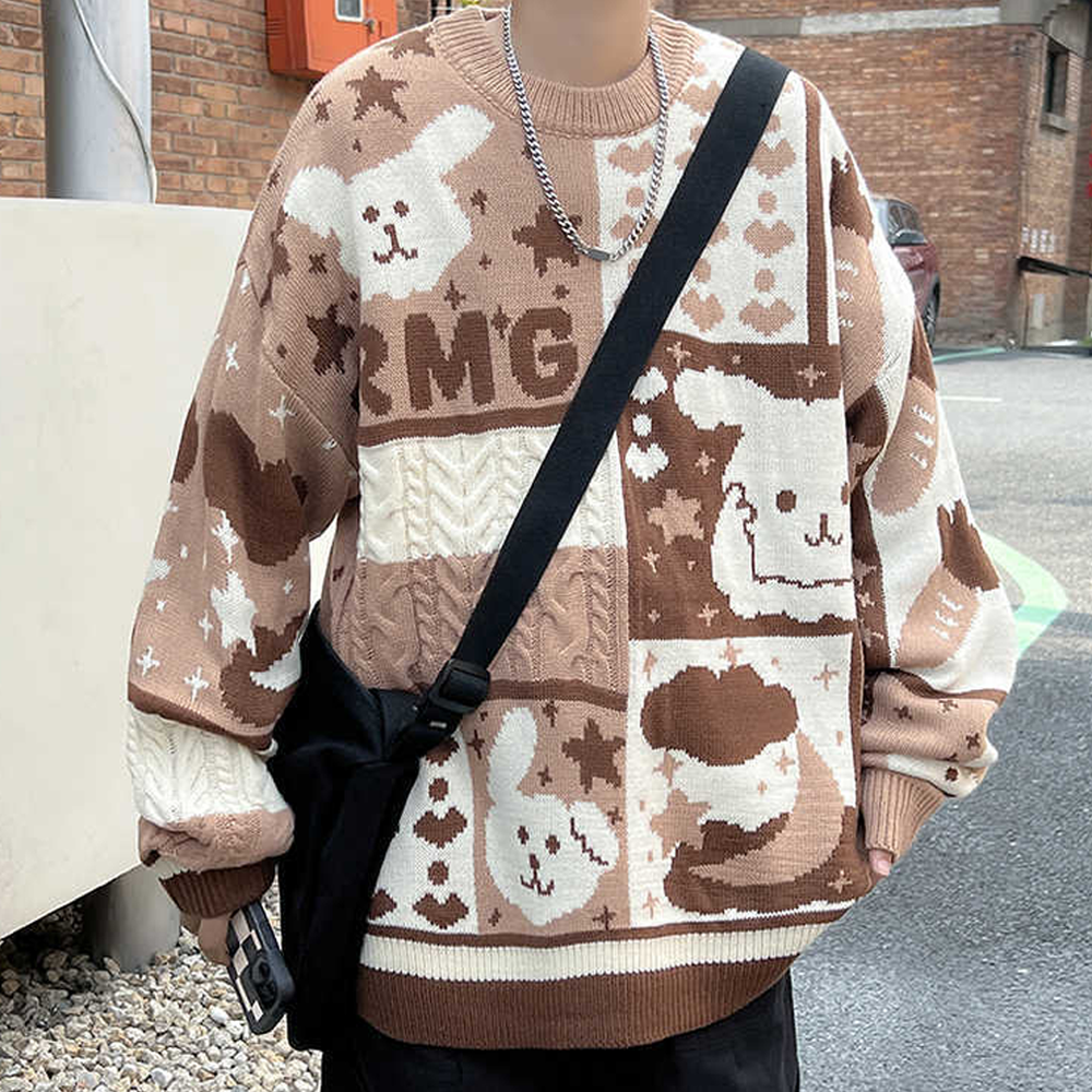 Cute Rabbit Stitching Sweater