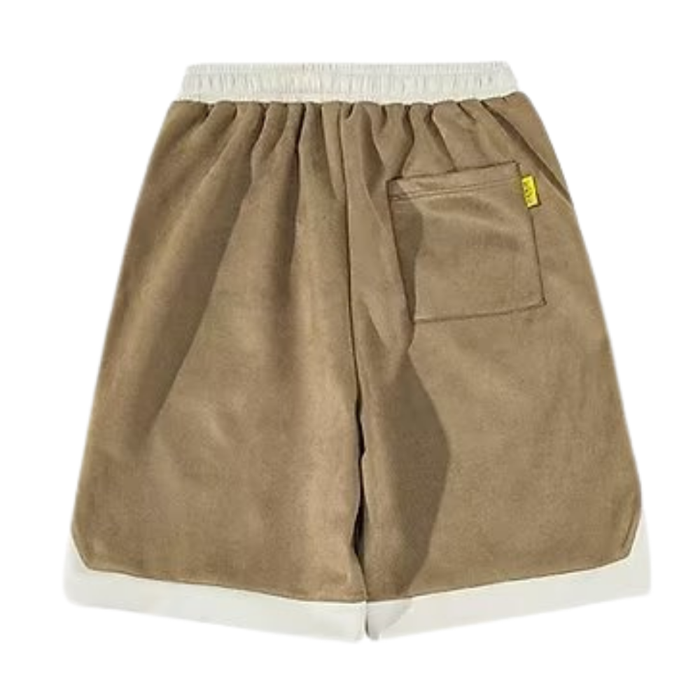 Casual Suede Print Shorts