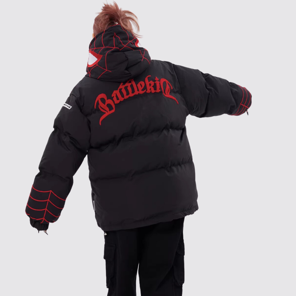High Street Flocked Embroidered Spider Coat