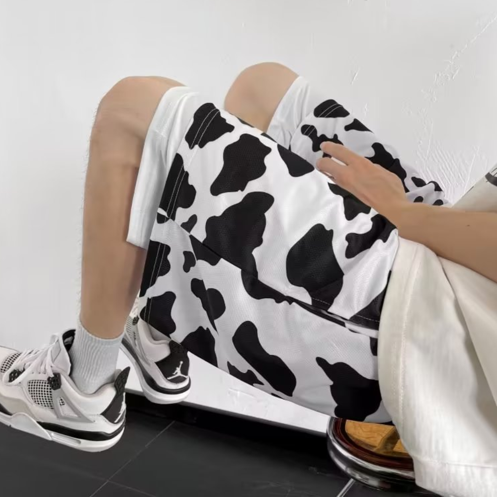 Casual Cow Leopard Drawstring Shorts