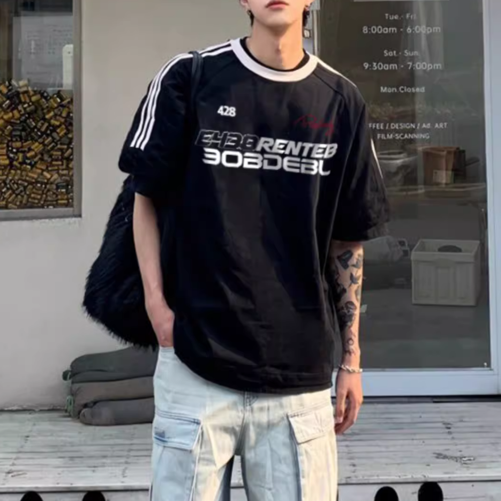 Classic Raglan Printed Cotton T-shirt