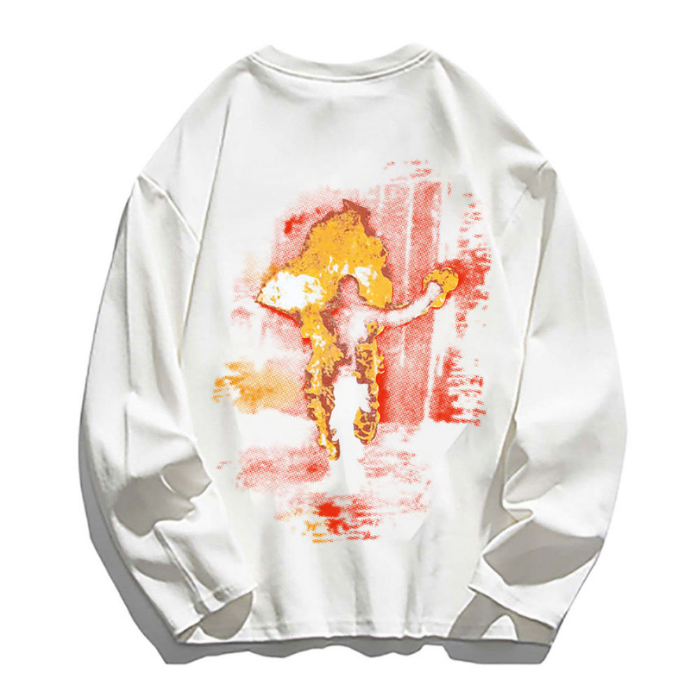 High Street Flaming Man Print Long Sleeve Shirt