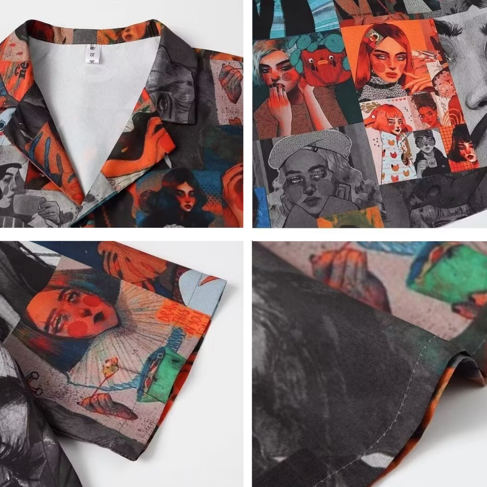 Hip-hop Character Print Shirt