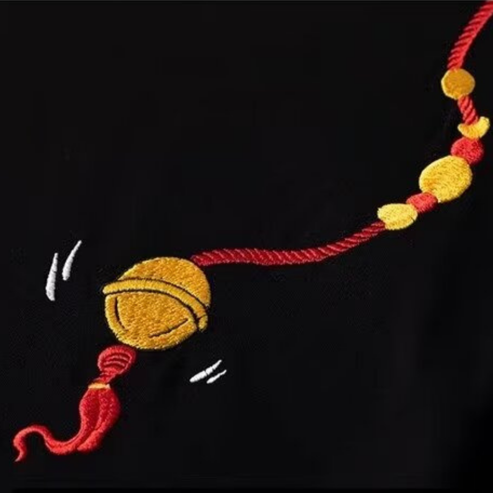 Japanese Lion Embroidered T-shirt