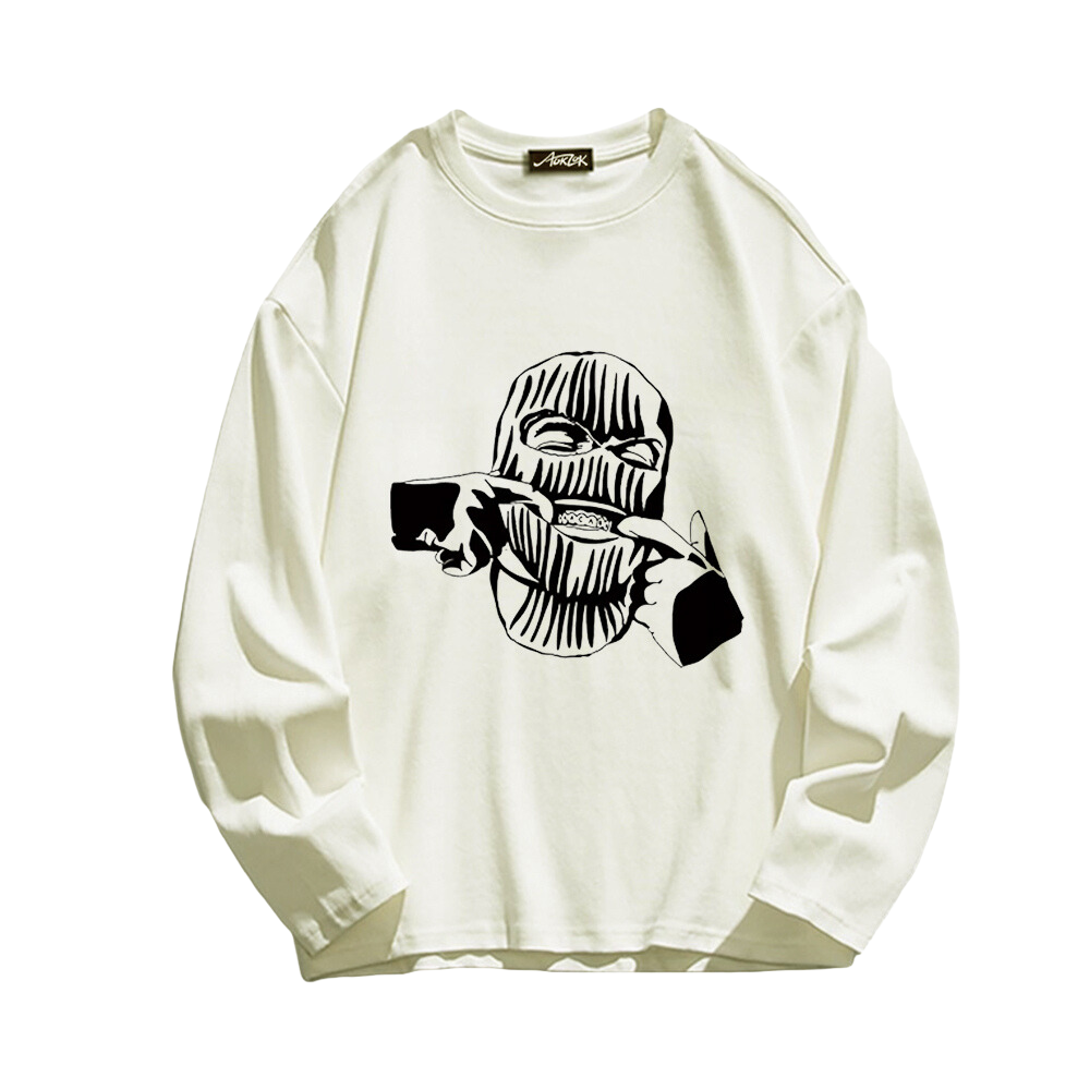 High Street Men's Hood Mask Long Sleeve Shirt