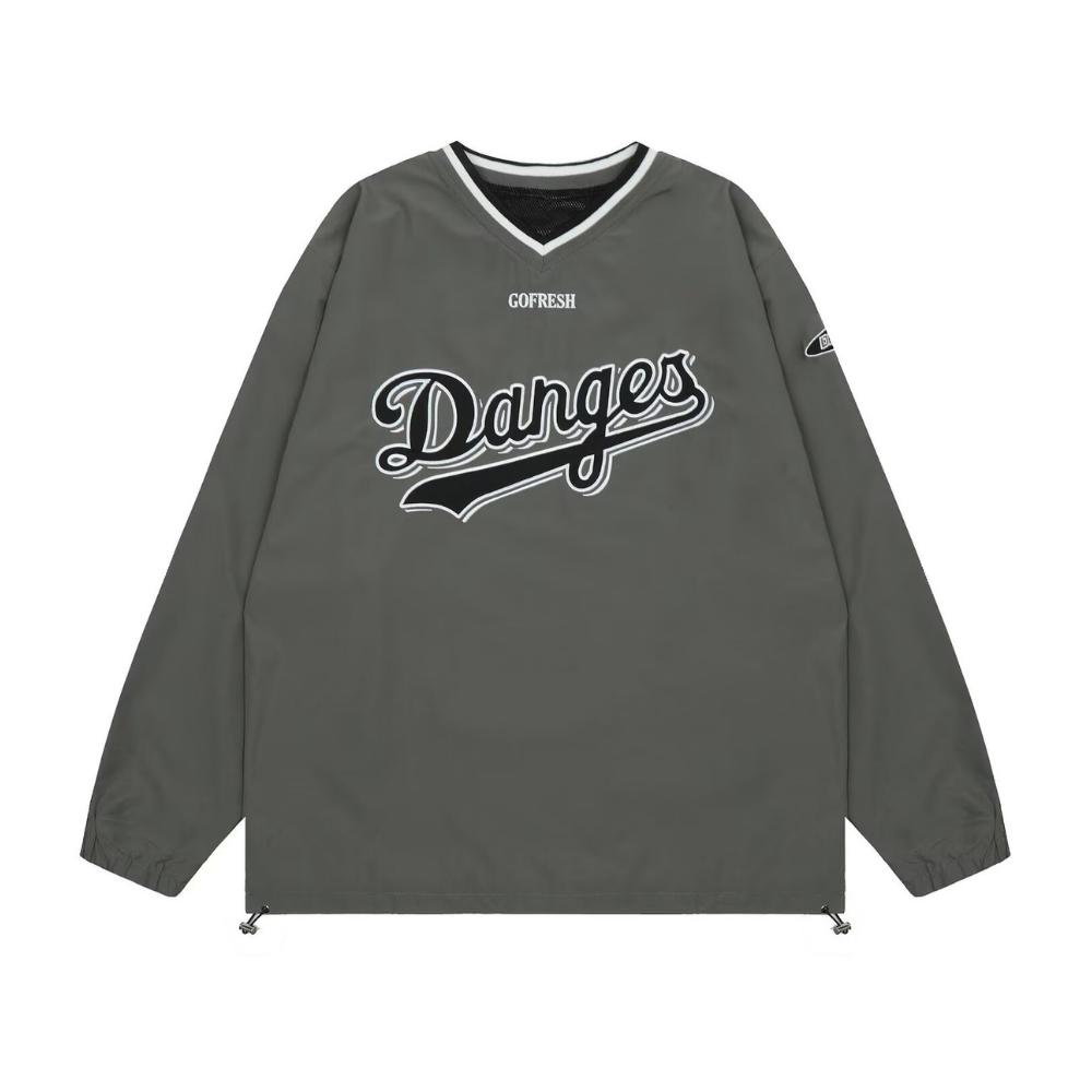 Classic V-neck Patch Embroidered Sweatshirt