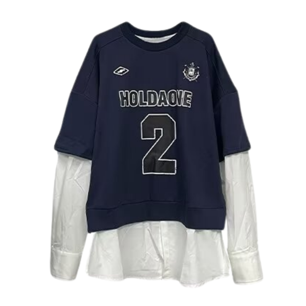 Street Fake Two Piece Printed Sweatshirt