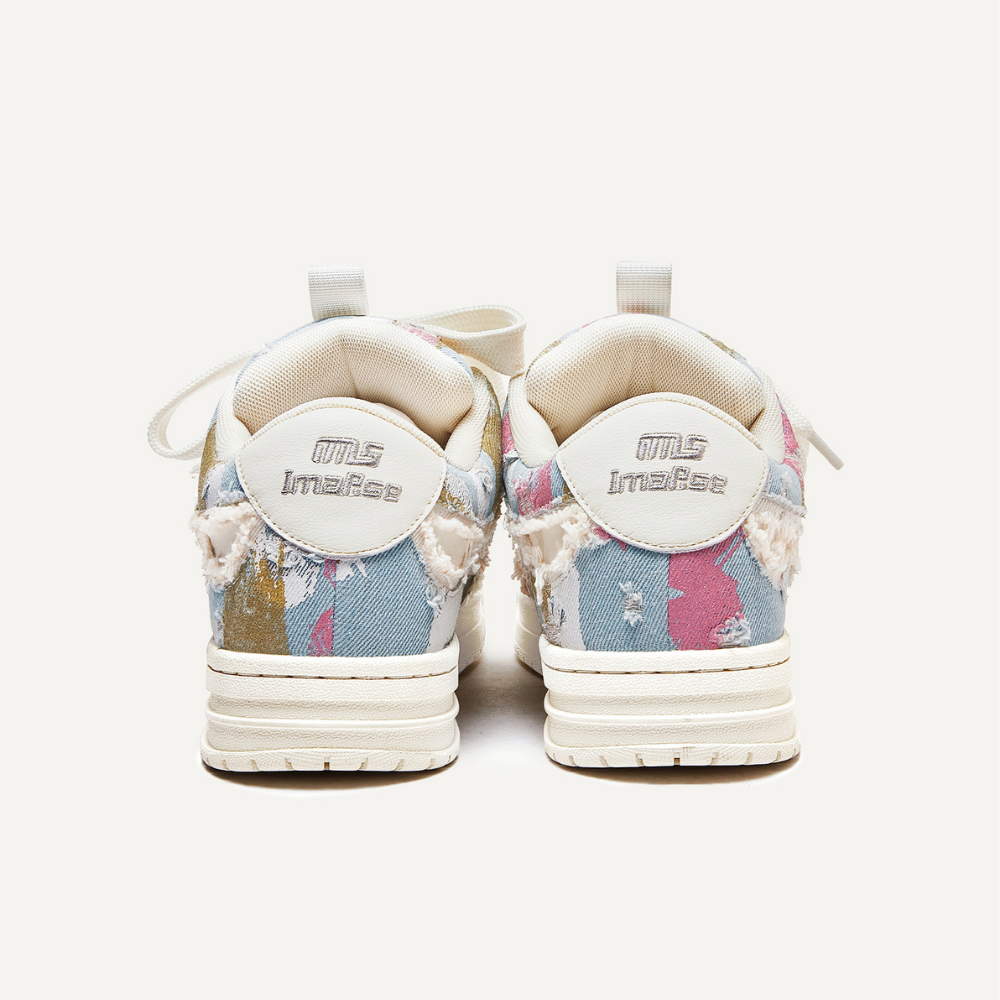 Street Denim Graffiti Raw Edge Sneaker