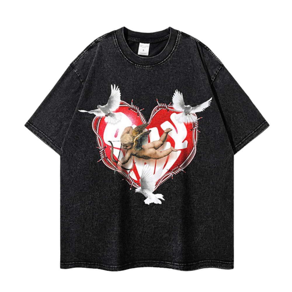 High Street Distressed Angel Washed T-Shirt