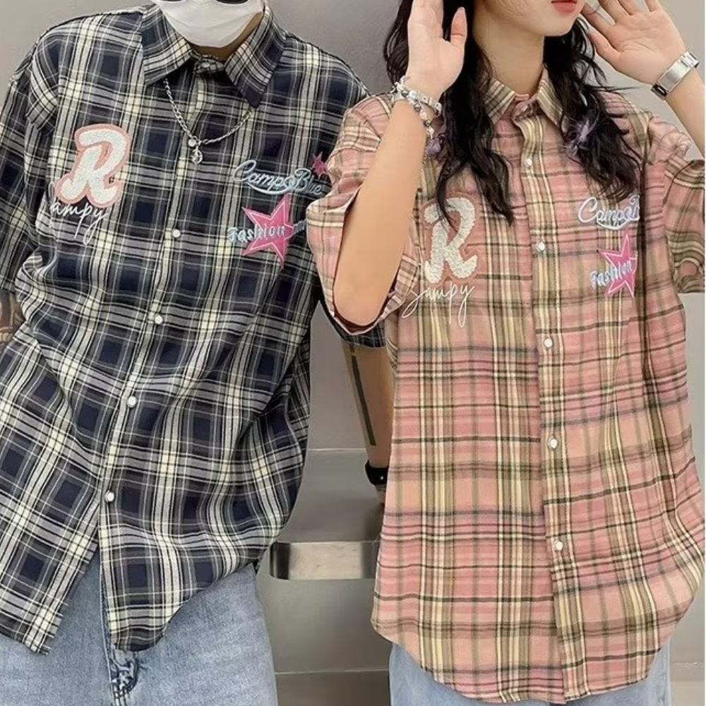 Literary R Letter Striped Shirt