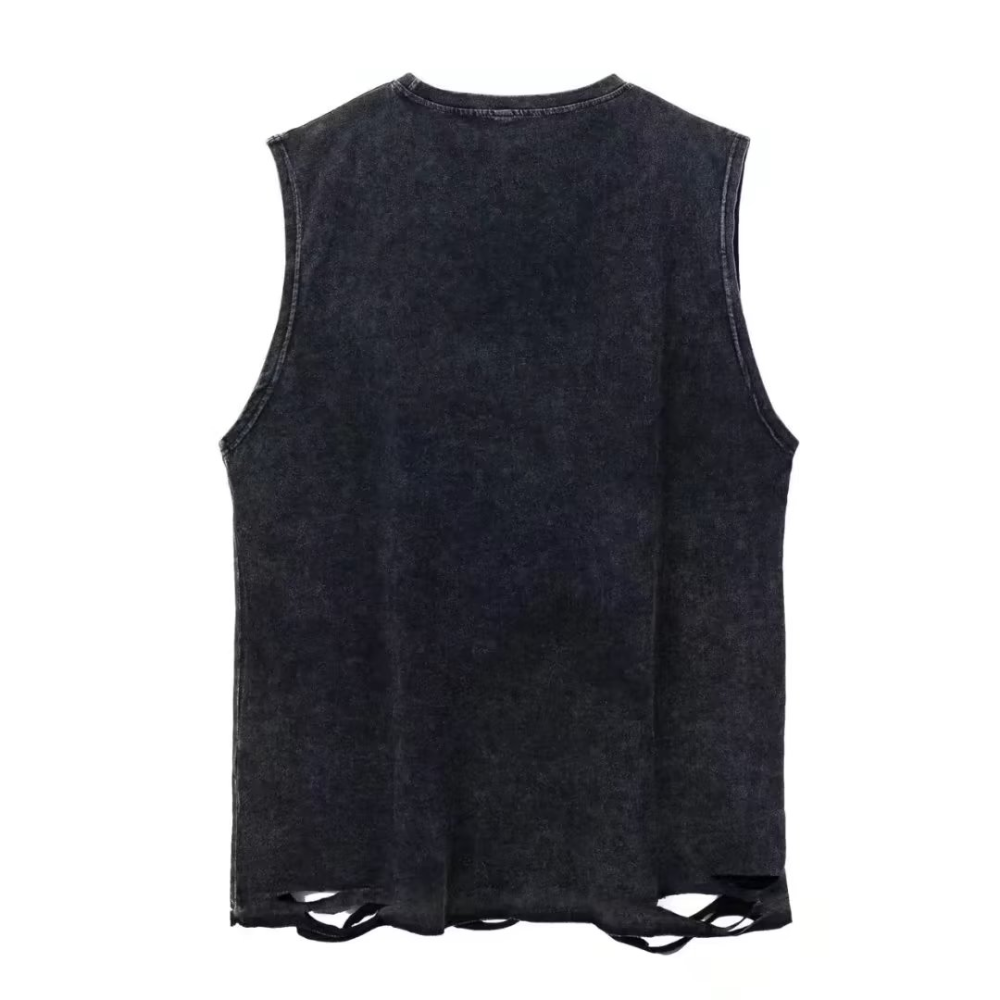 High Street Rose Ripped Washed Vest