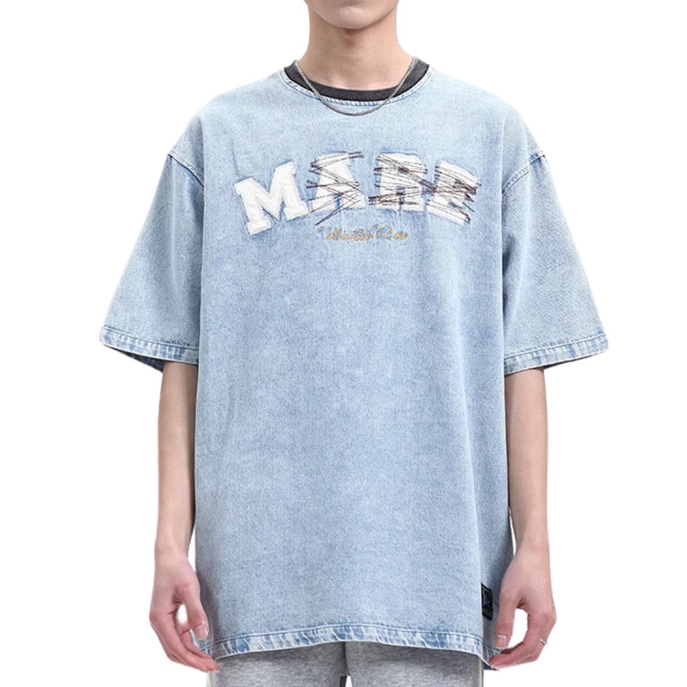 Heavy Denim Embroidered T-Shirt