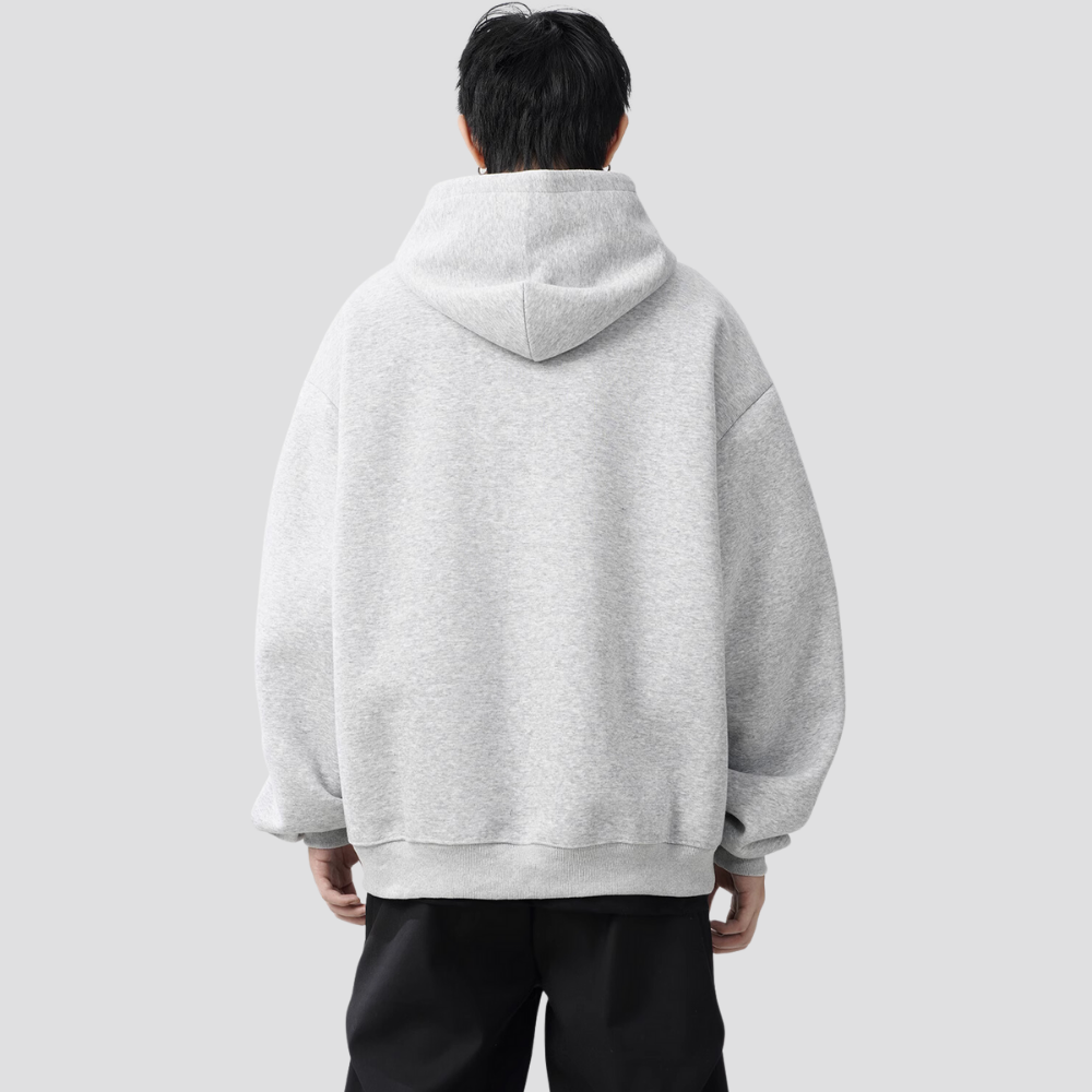 Heavy Dual Zip Embroidered Hoodie