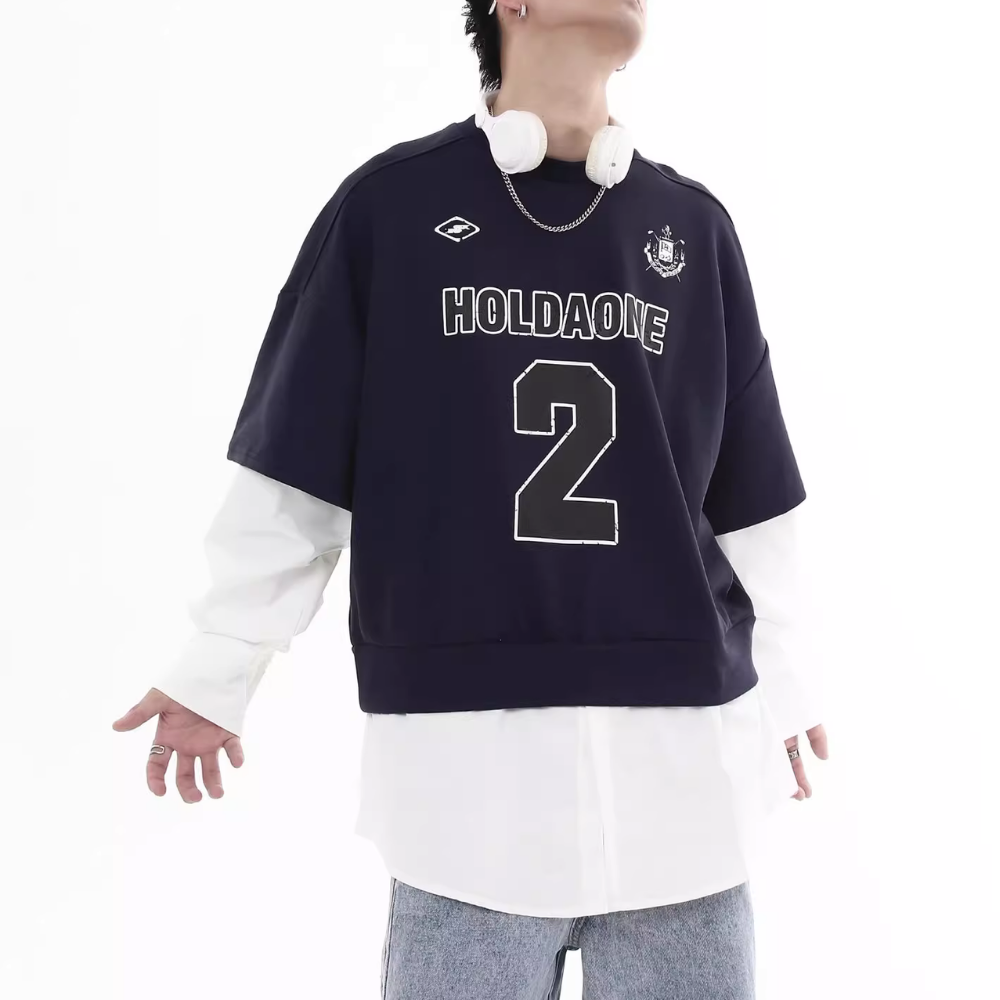 Street Fake Two Piece Printed Sweatshirt