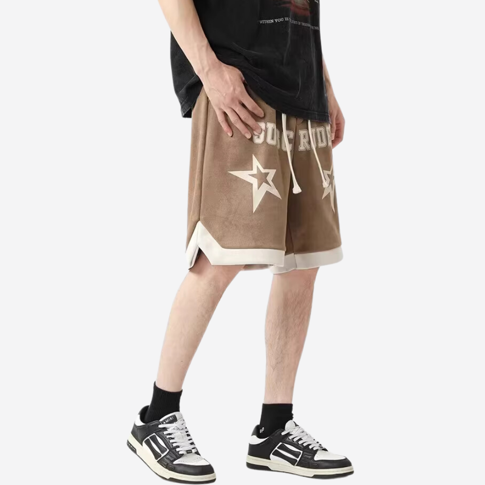 Casual Suede Print Shorts