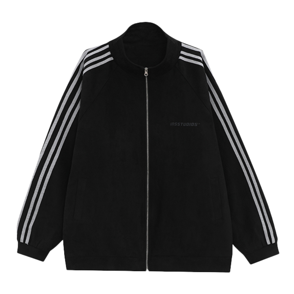 Regular Striped Suede Jacket