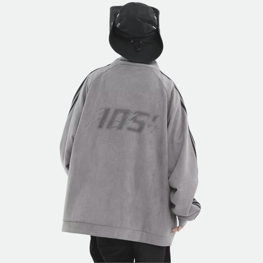 Regular Striped Suede Jacket