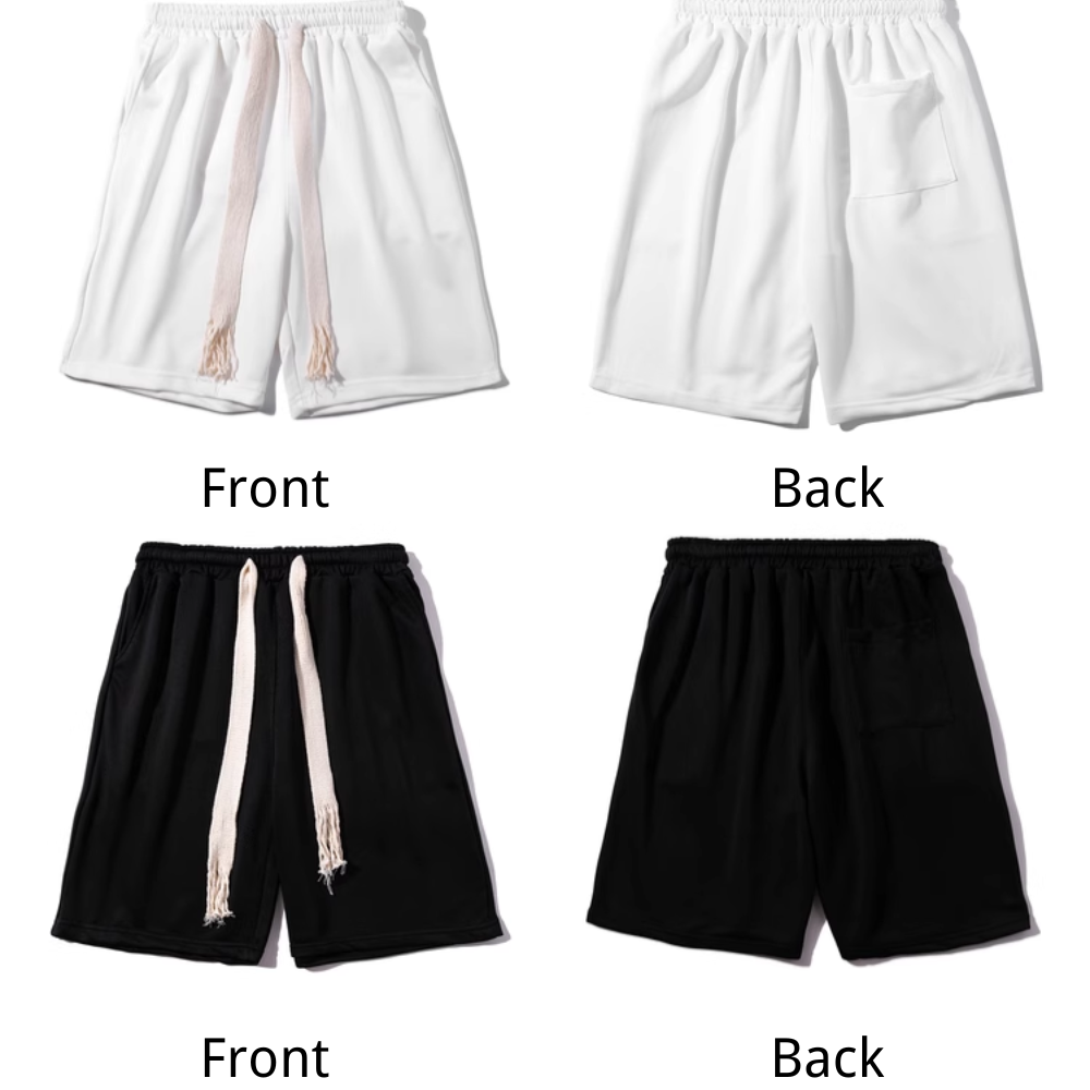 Classic Solid Drawstring Cotton Shorts