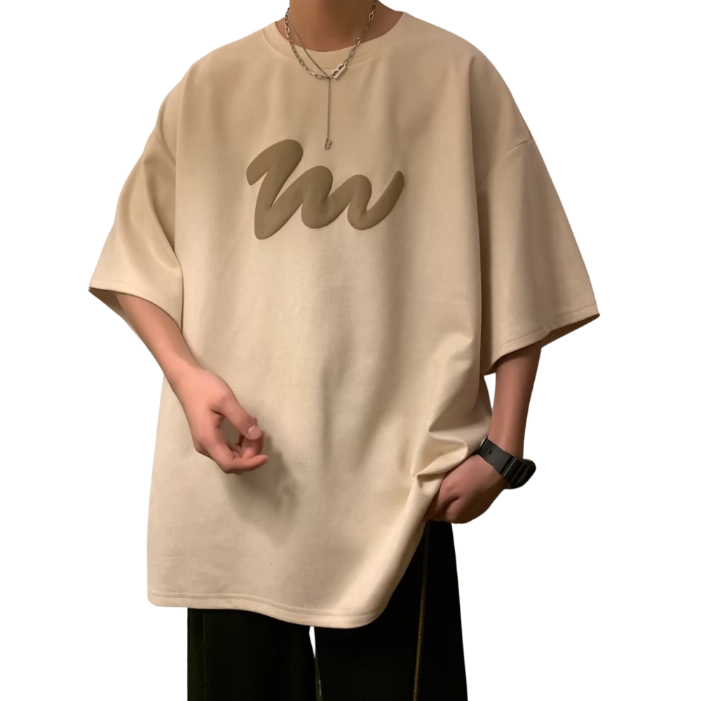 Simple W letter Print T-shirt