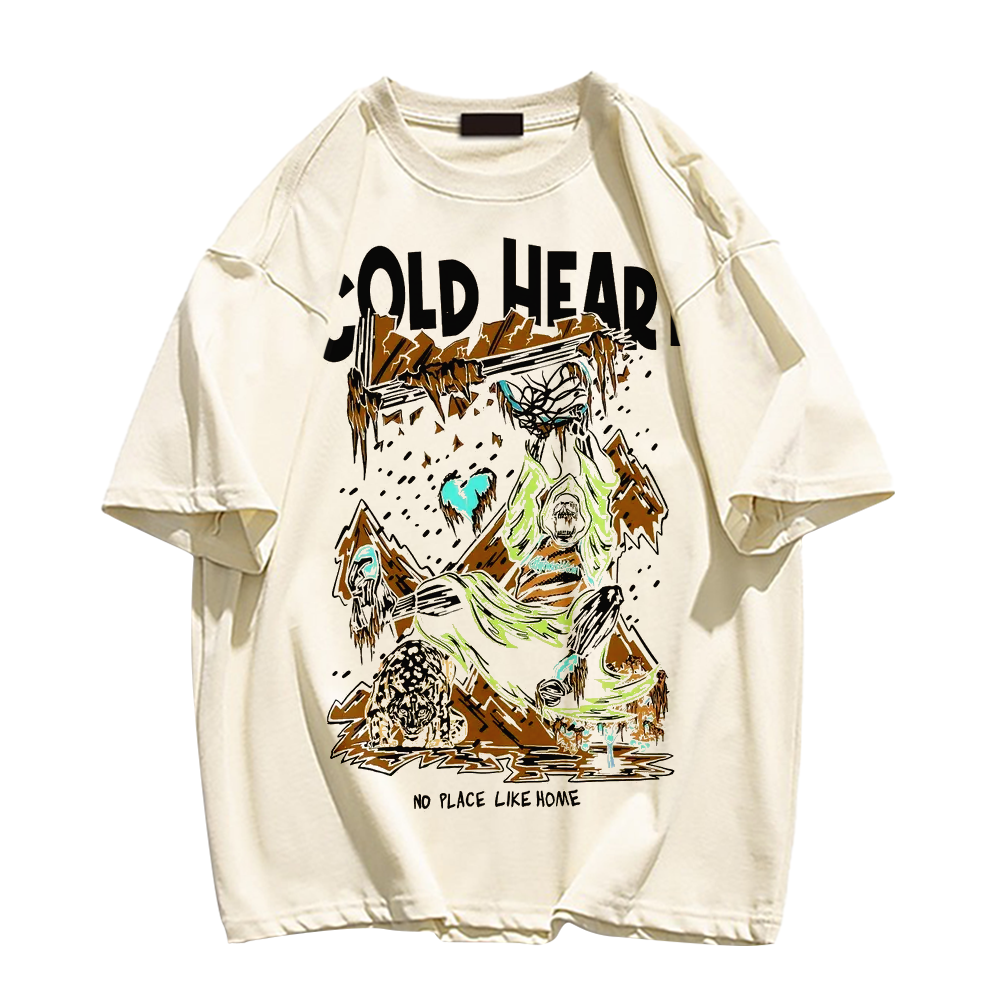 Men's Casual Cotton Skull Collection Graphic Print T-shirt