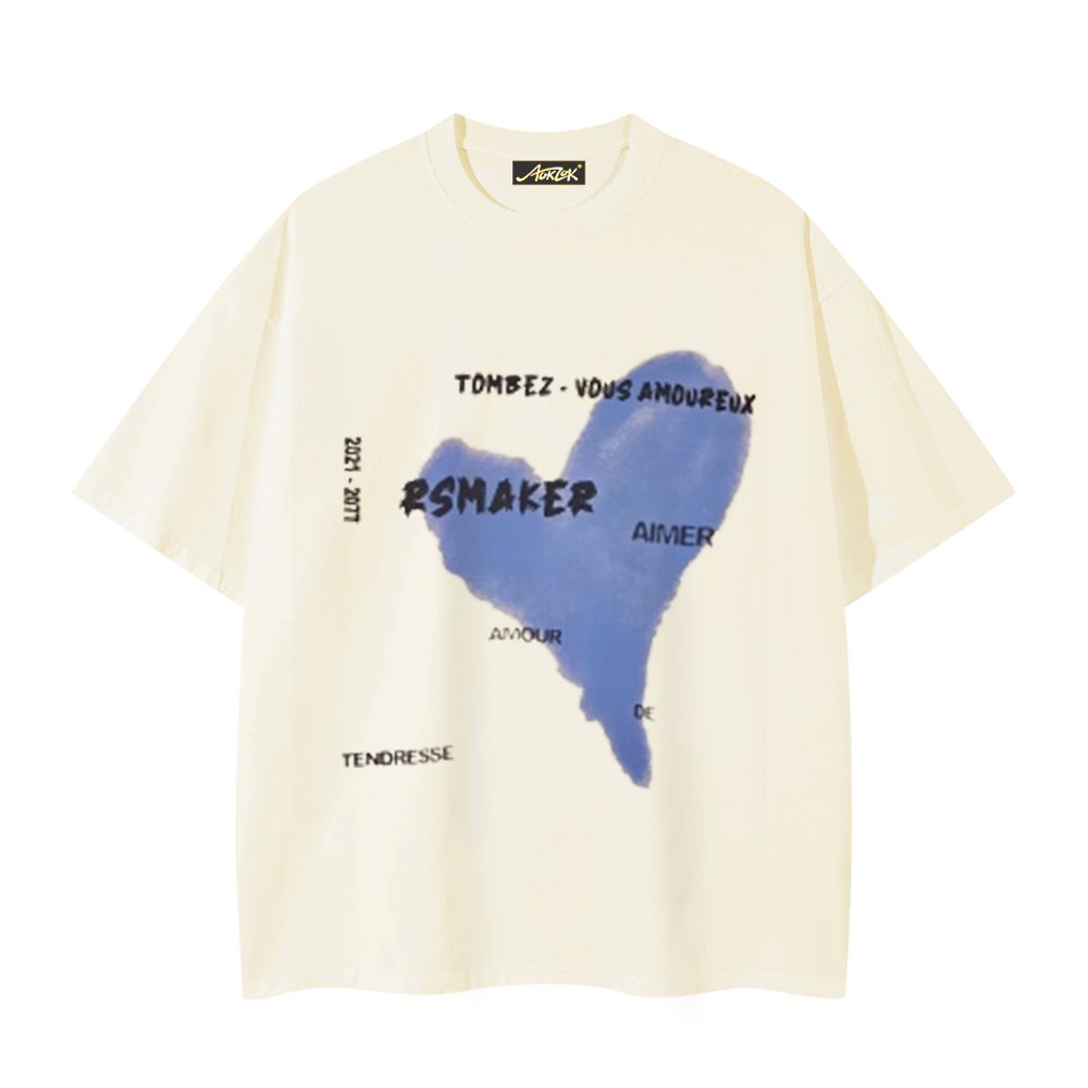 Blue Irregular Heart T-Shirt