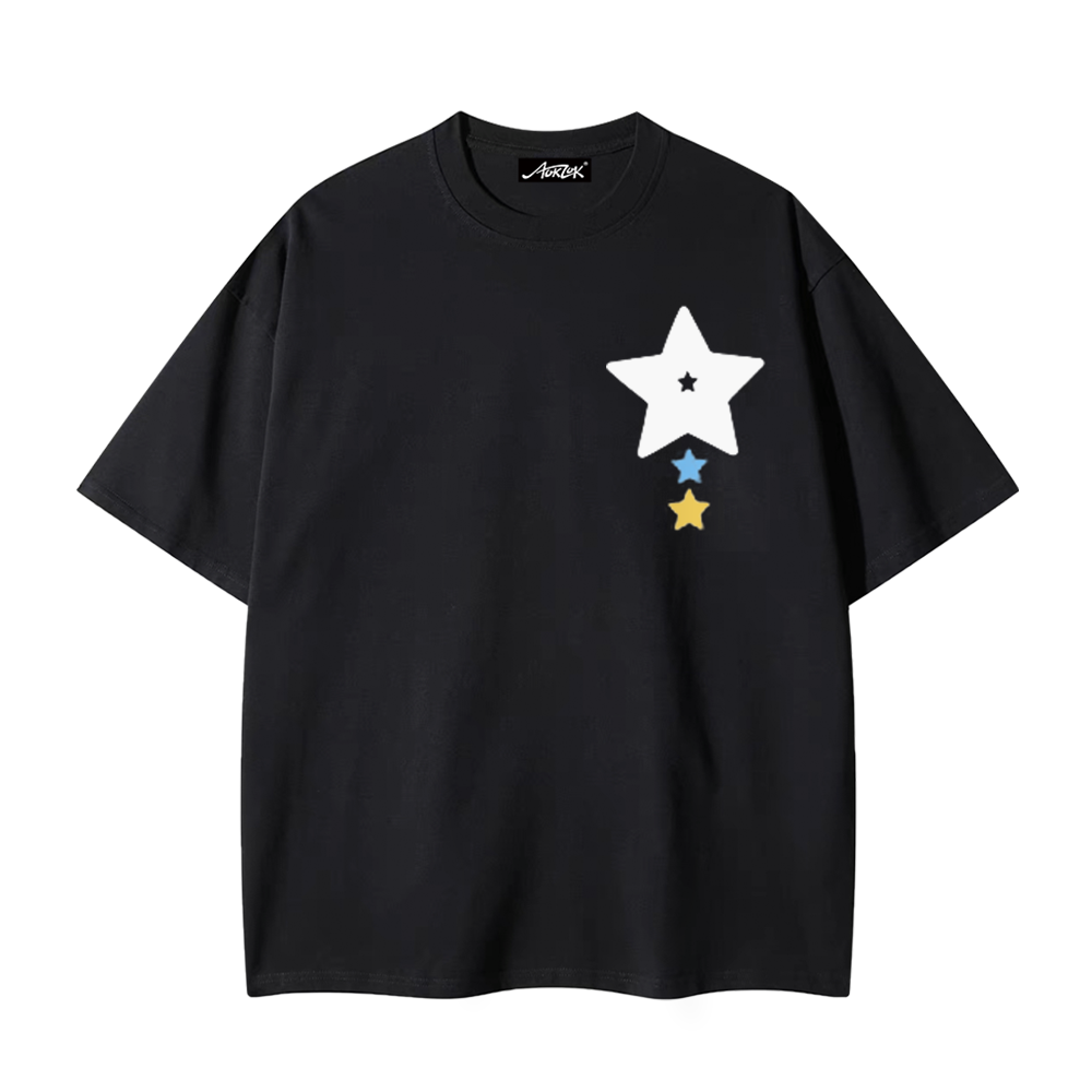Colorful Stars Couple Cotton T-Shirt