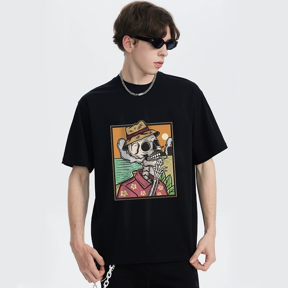 Smoking Skeleton Poster T-Shirt