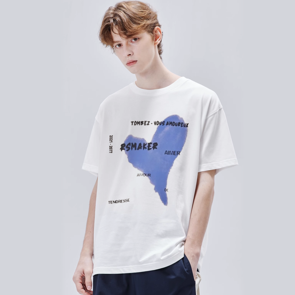 Blue Irregular Heart T-Shirt