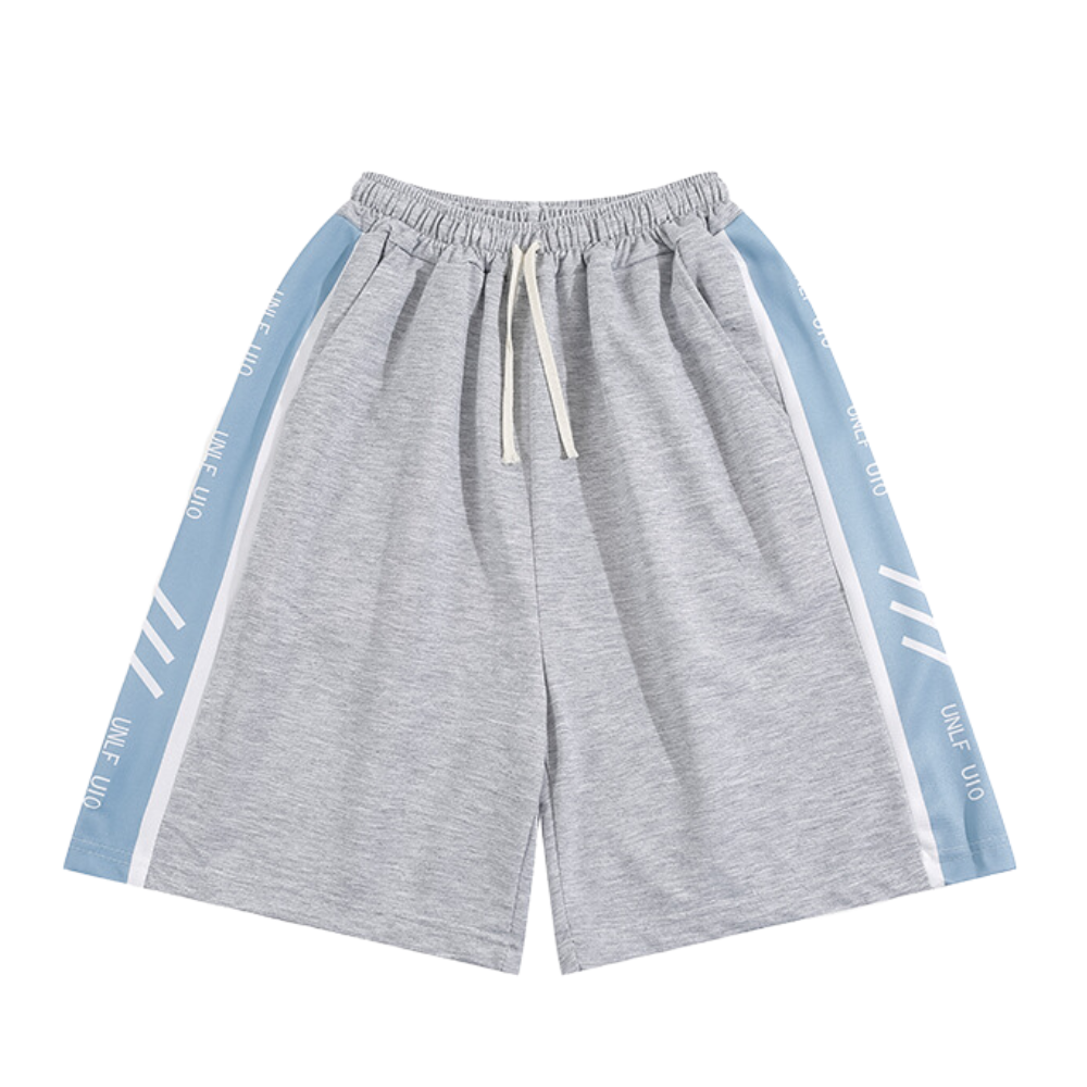 Athletic Letter Panel Cotton Shorts