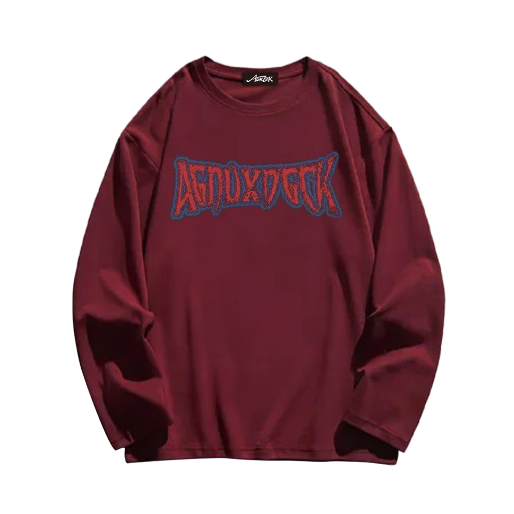 Vintage Bold Jesus Letter Graphic Long Sleeve Shirt