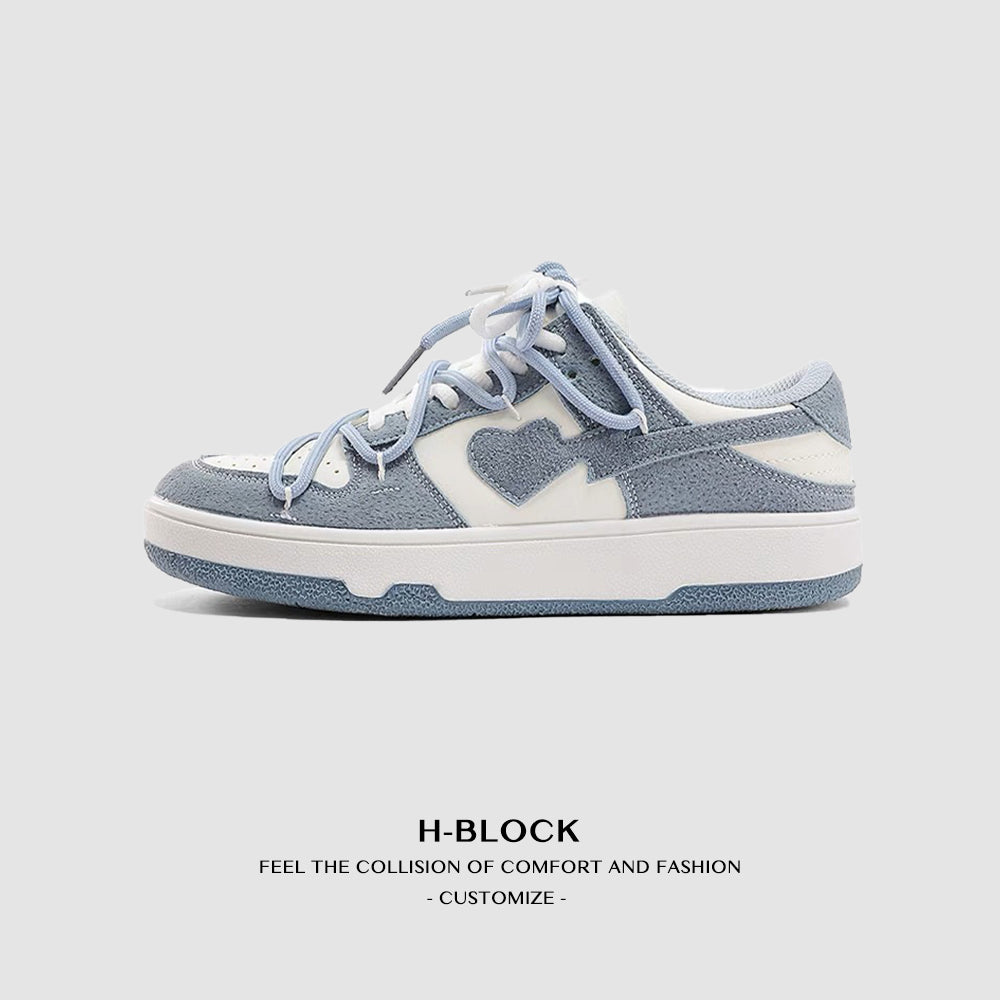 H-Block | Street Heart Stitching Casual Sneakers