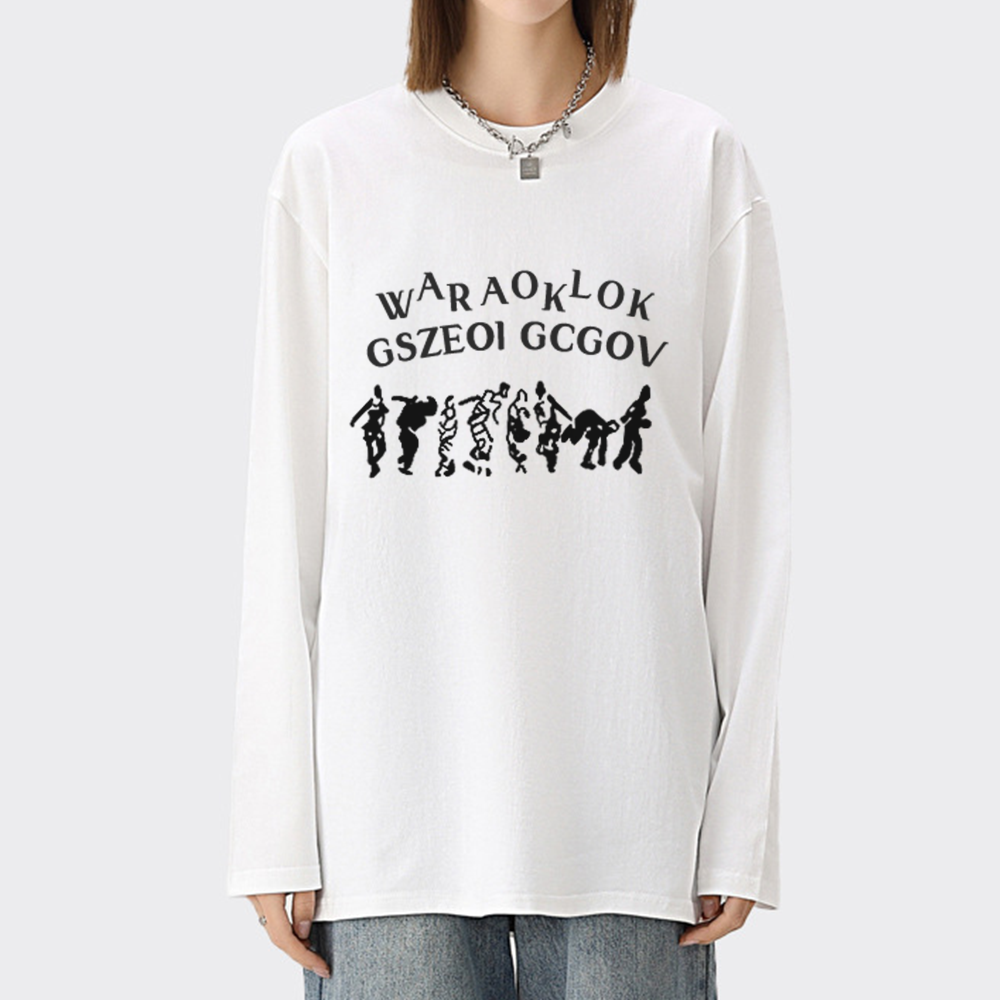 Abstract Crowd Long Sleeve Shirt