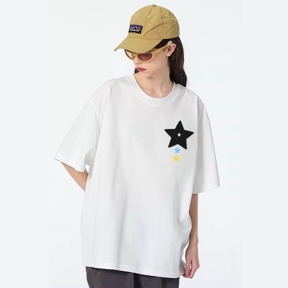Colorful Stars Couple Cotton T-Shirt