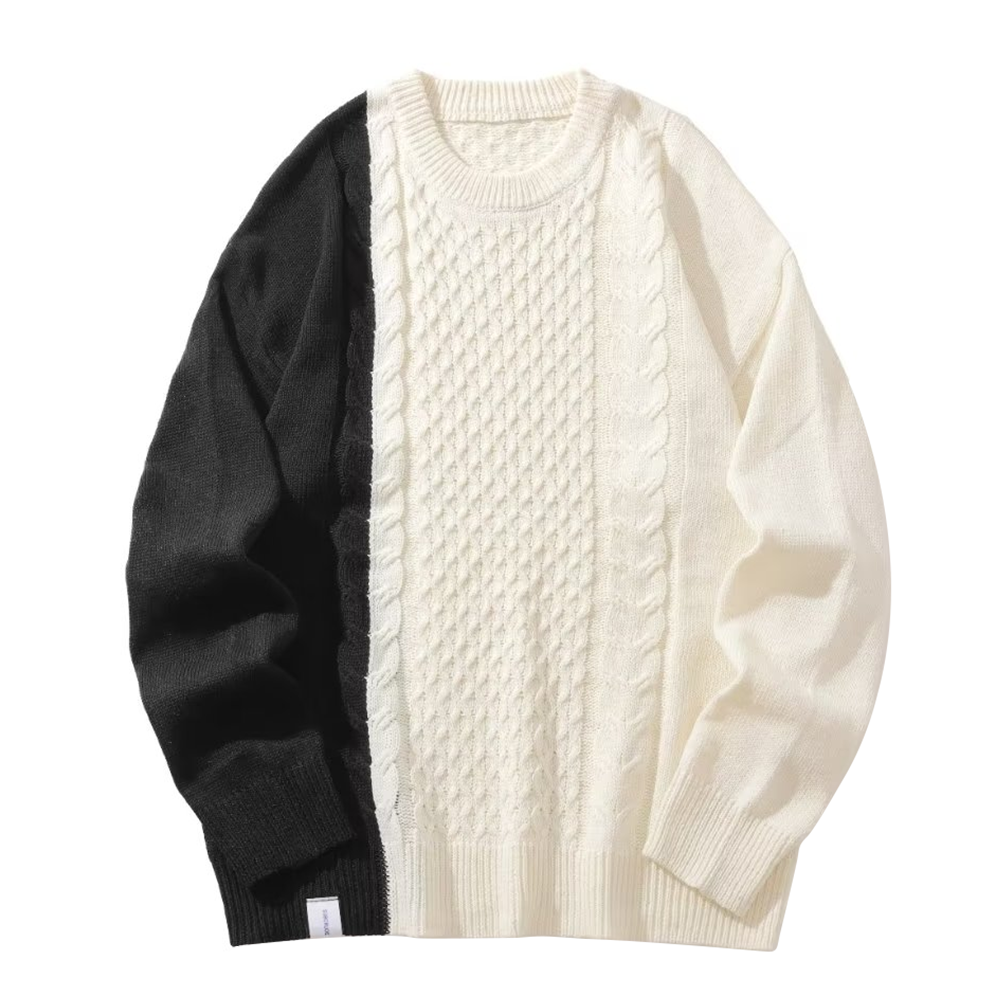 Colorblock  Twist Knit Sweater