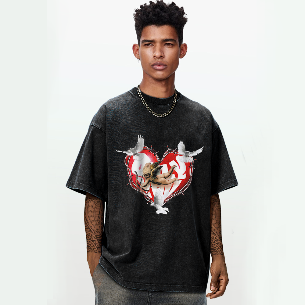 High Street Distressed Angel Washed T-Shirt