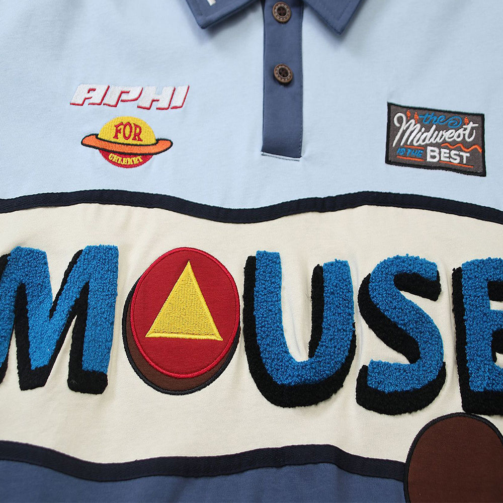 Evokyn Cartoon Patchwork Polo Shirt