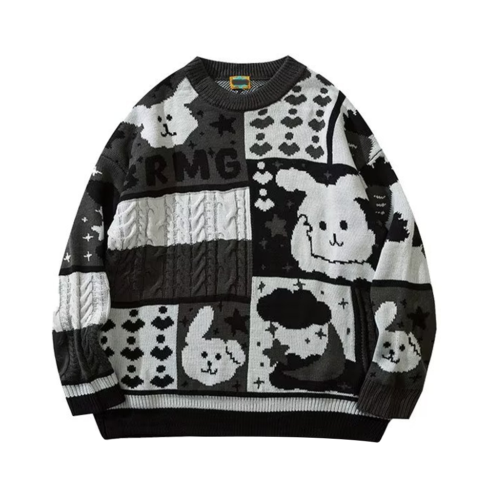 Cute Rabbit Stitching Sweater