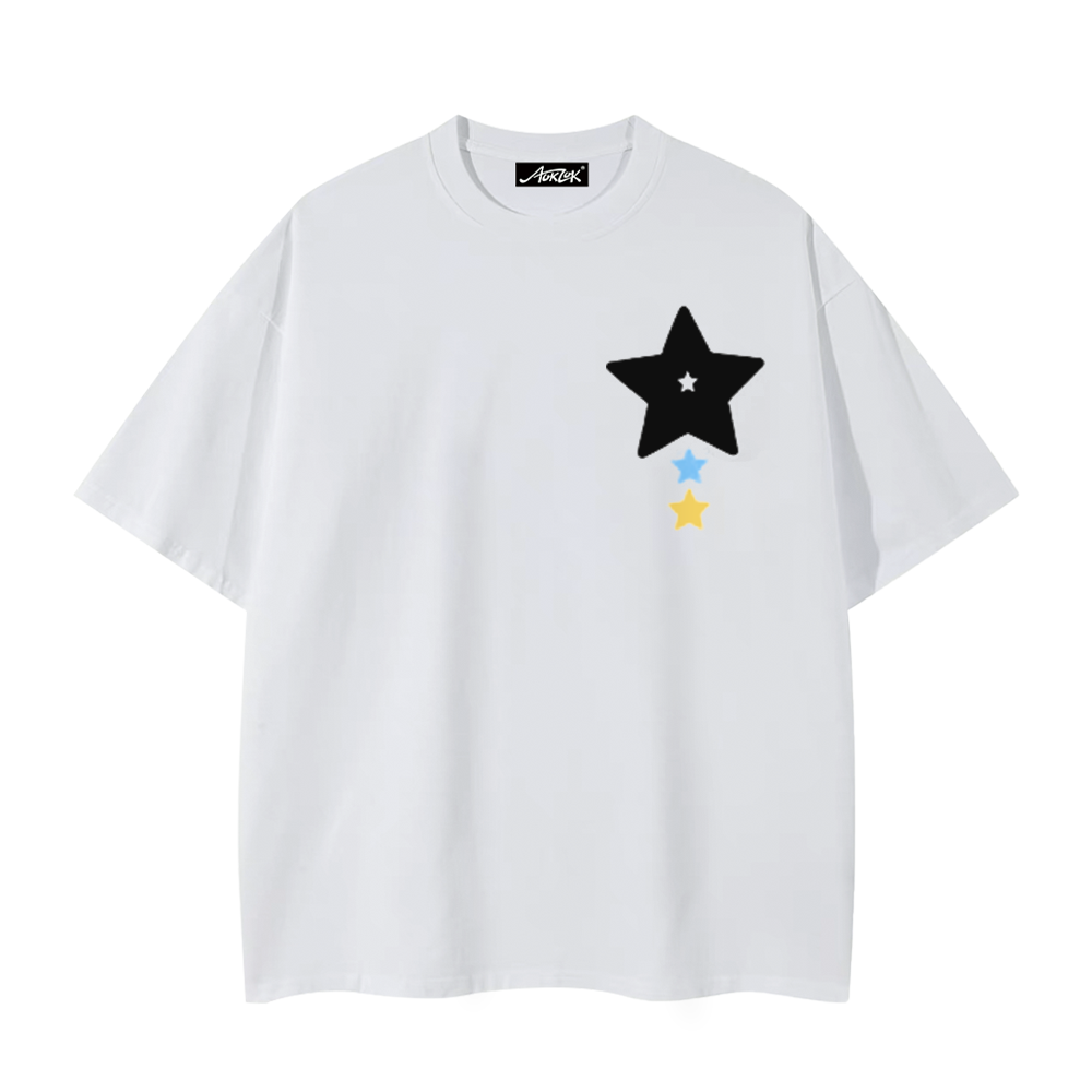 Colorful Stars Couple Cotton T-Shirt