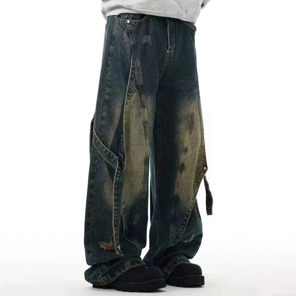 American High Street Vibe Heavy Industry Spliced Jeans