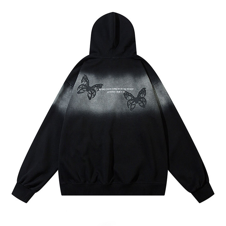 American Retro Gradient Butterfly Hoodie