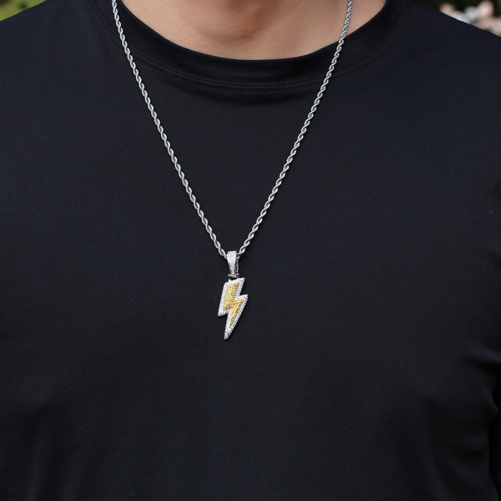 Hip Hop Diamond Lightning Necklace