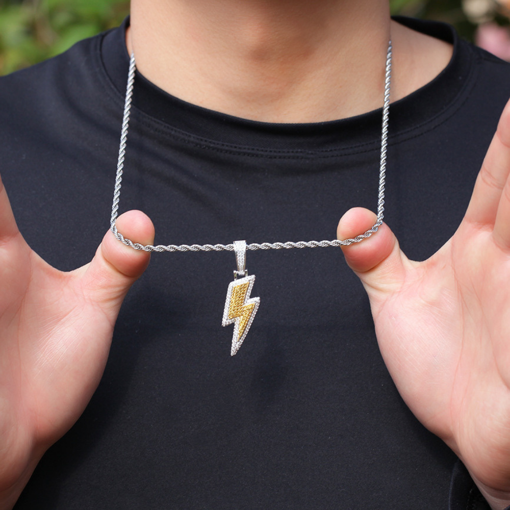 Hip Hop Diamond Lightning Necklace
