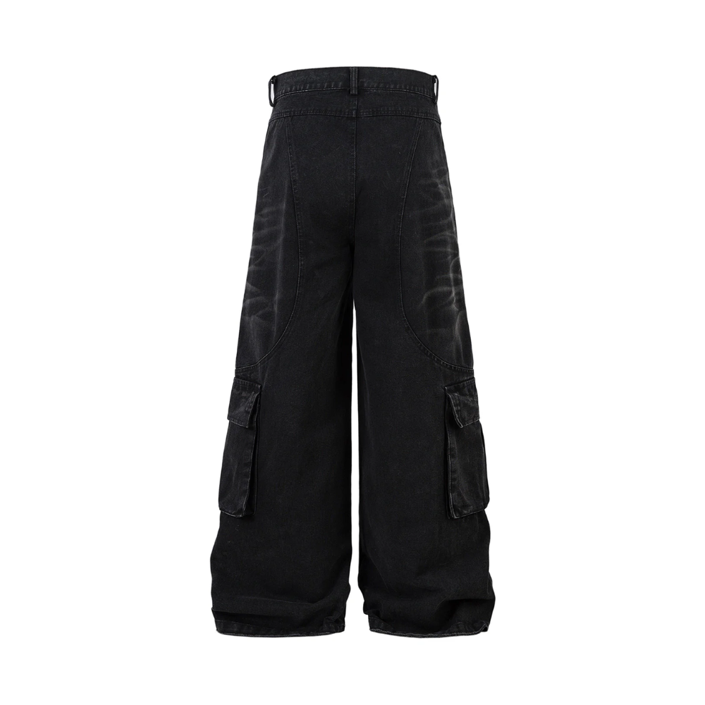 BAGGOUT 75" Cargo Black Baggy Jeans