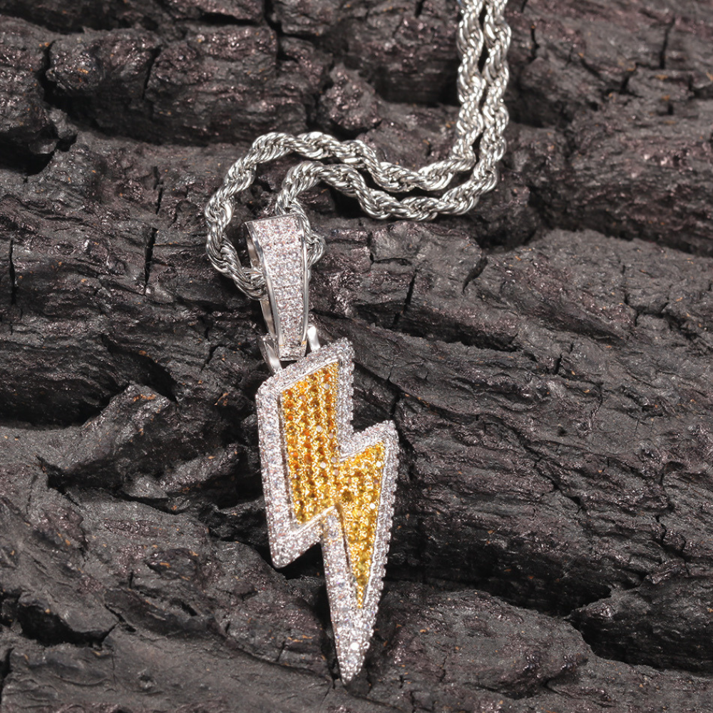 Hip Hop Diamond Lightning Necklace