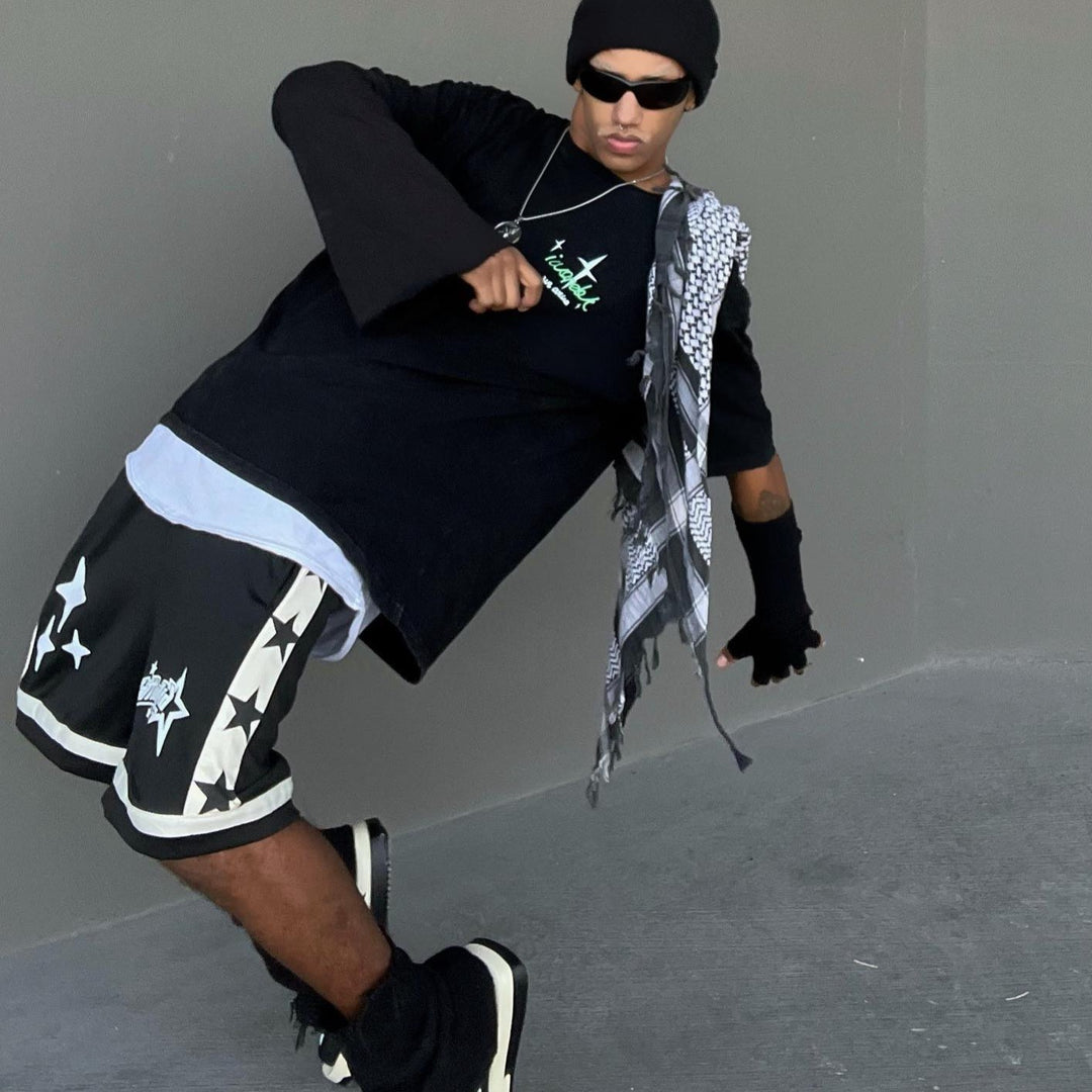 Urban Stars Graphic Basketball Cotton Shorts