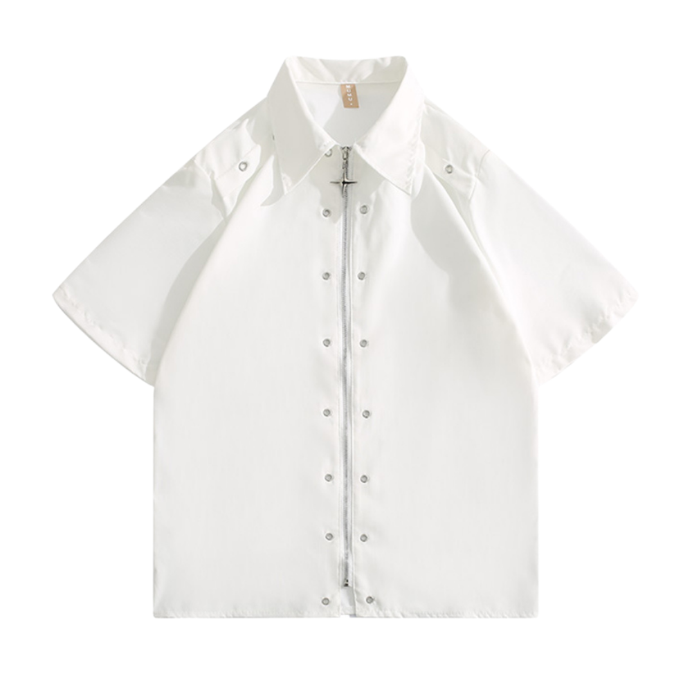 Star Zipped Shoulder Pad Shirt