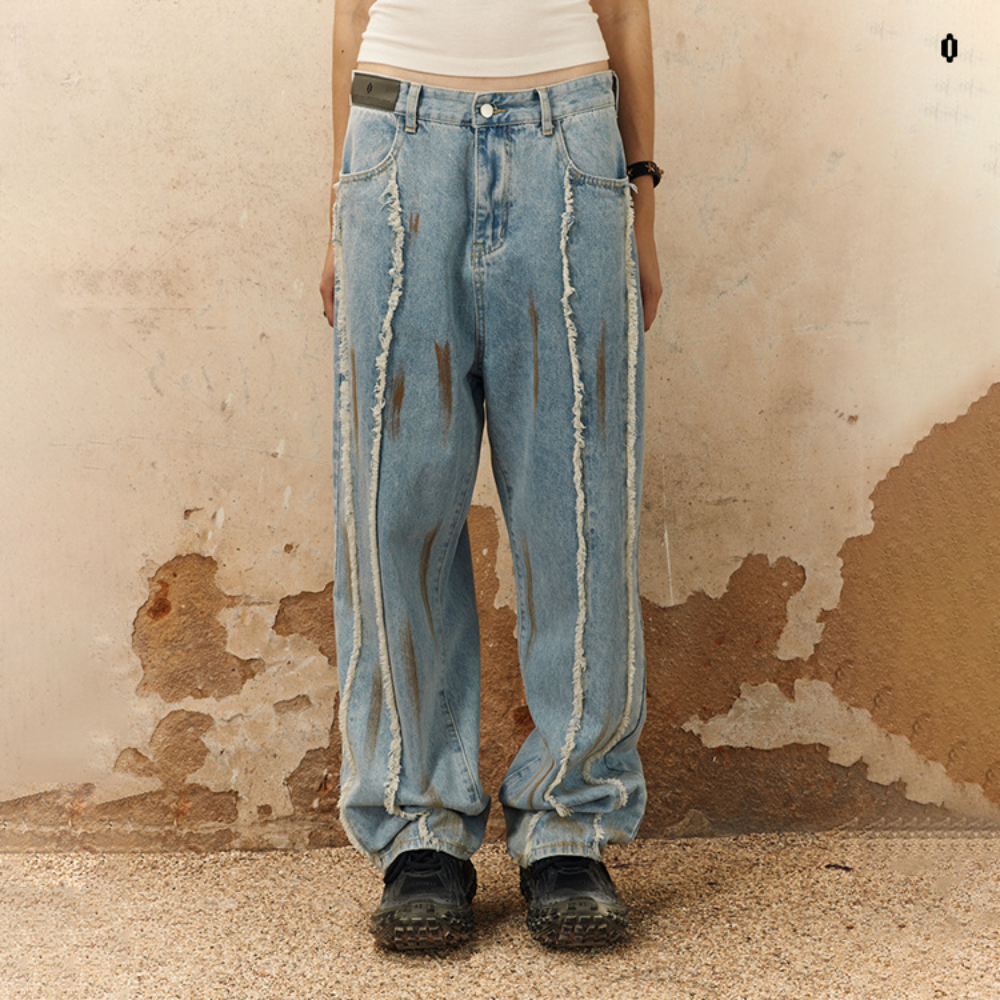 Punk Raw Edge Distressed Jeans