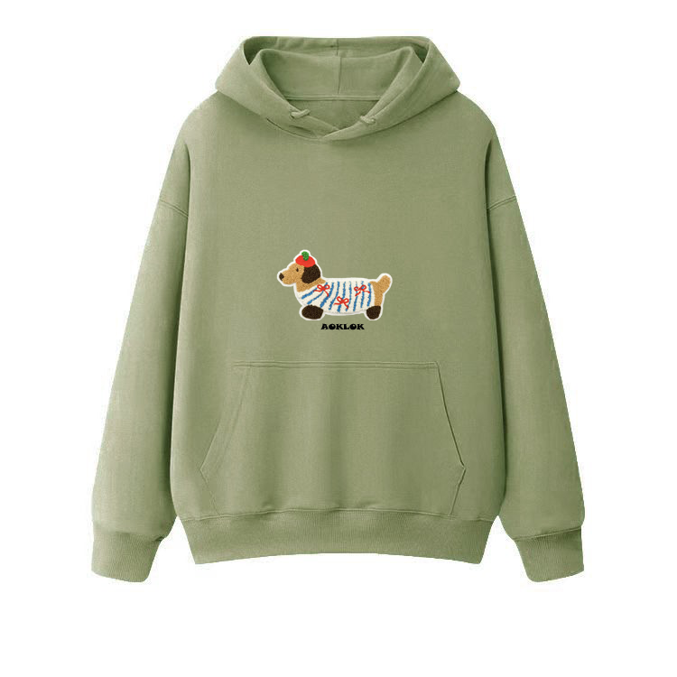 AG Cartoon Embroidery Dog Hoodie