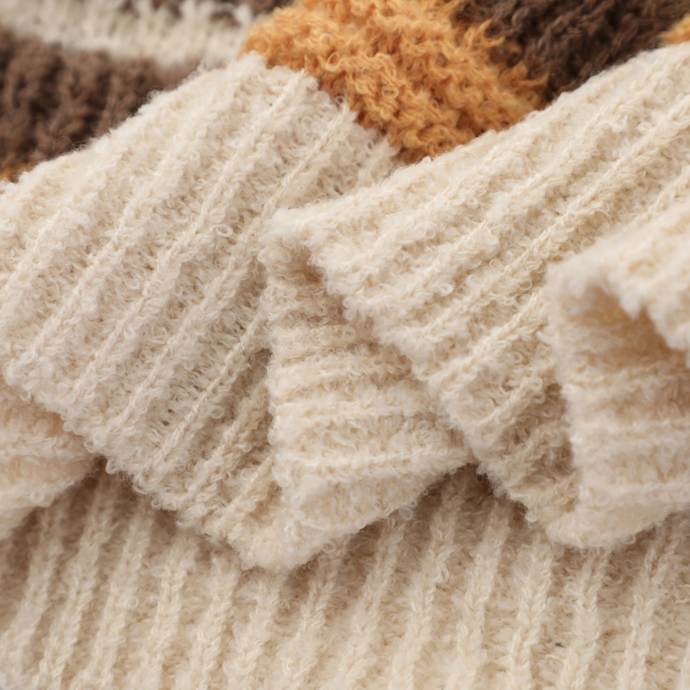 Casual Striped Letter Embroidery  Sweater