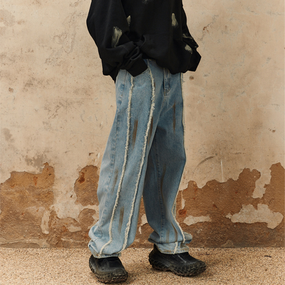 Punk Raw Edge Distressed Jeans
